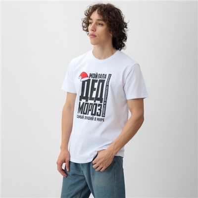 Футболка мужская KAFTAN Дед мороз, белый, размер M