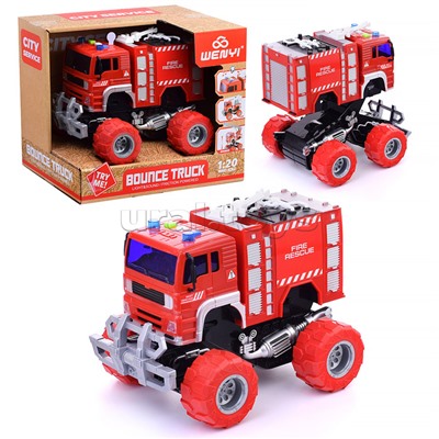 Машина "Пожарная" 1:20 (свет,звук) на батарейках, в коробке