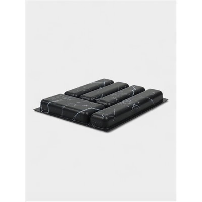 Лоток для столовых приборов в ящик BARONESS «Пегас», 36×29×5 см, 5 отделений, пластик, чёрный