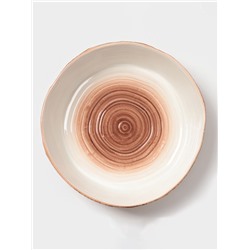 Тарелка глубокая Magistro Wood, 1.95 л, d=23.5 см, фарфор, коричневая