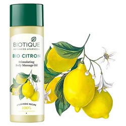 Biotique Citron Stimulating Body Massage Oil / Биотик Цитрон Стимулирующее Массажное Масло 200 мл
