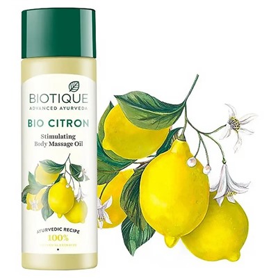 Biotique Citron Stimulating Body Massage Oil / Биотик Цитрон Стимулирующее Массажное Масло 200 мл