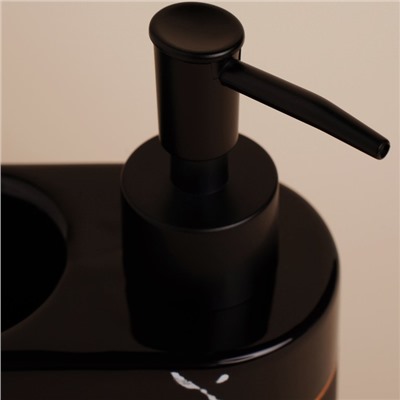 Дозатор для мыла SL Home Lines, с подставкой для губки, 400 мл, чёрный