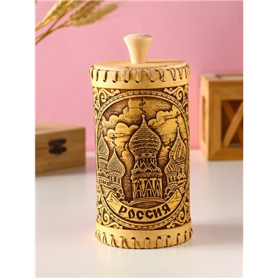 Туес «Россия», банка для хранения, береста