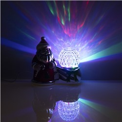 Световой прибор «Дед Мороз с шаром» 10 см, свечение RGB, 220 В
