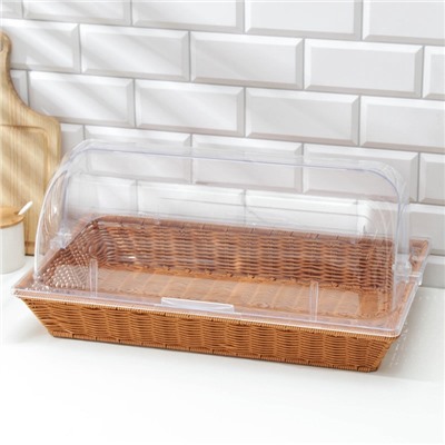 УЦЕНКА Хлебница «Крем» плетеное основание 53×32 см