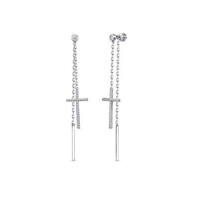 Серьги из серебра куб.циркон., В10-1026