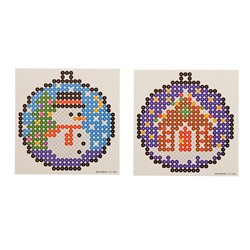 УЦЕНКА Аквамозаика «Шары с домиком и снеговичком», 2 фигурки, 809 шариков