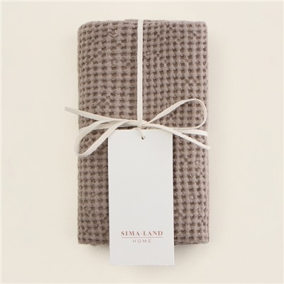 Полотенце вафельное SL HOME: Linen «Саббиа», 40×70 см, бежевое