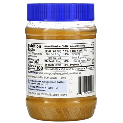 Peanut Butter & Co., арахисовая паста, со вкусом кленового сиропа, 454 г (16 унций)