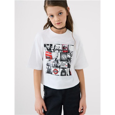 Фуфайка трикотажная для девочек (футболка)