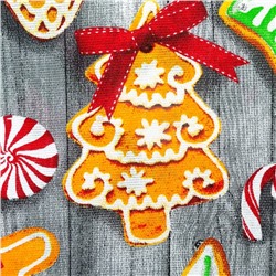 Набор новогодних кухонных полотенец Доляна «Новогоднее печенье » 35×60 см-2 штуки, 100% хлопок