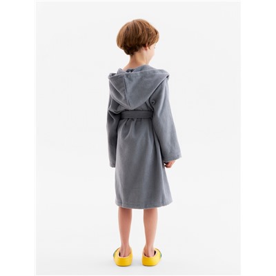 Халат детский «Экономь и Я», размер 34, хлопок 100%, серый