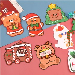 Открытка новогодняя 2 в 1 (5 шт.), карточка для поздравления + держатель для лакомства на палочке, бумага, в ассортименте