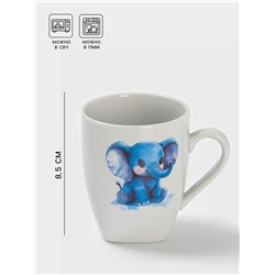 Кружка детская Дулевский фарфор «Слоник», 210 мл, белая