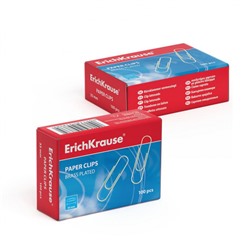 Скрепки канцелярские 33мм/100шт омедненные, золотые 24868 ErichKrause