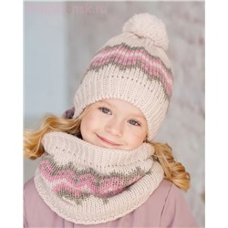 PQ 24 PD 24 Комплект для девочки флис (колпак+снуд) (52-54)