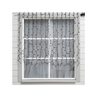 Гирлянда «Занавес» 2×1.5 м, IP65, УМС, тёмная нить каучук, 300 LED, свечение мульти, 220 В