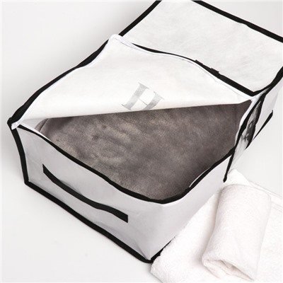 Органайзер для хранения белья, кофр с pvc-окном Sweet home, 43×28.5×20 см