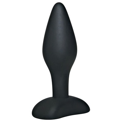 Чёрный анальный стимулятор Silicone Butt Plug Small - 9 см.