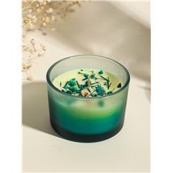 Ароматическая свеча в стакане Aroma botanical, сухоцветы зелень, роза, 7.5×7.5×5 см