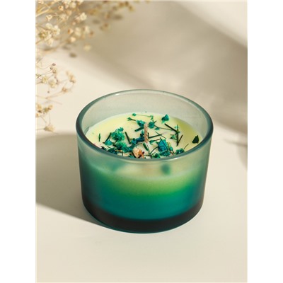 Ароматическая свеча в стакане Aroma botanical, сухоцветы зелень, роза, 7.5×7.5×5 см