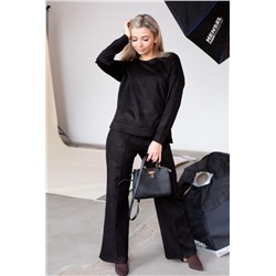 Костюм замшевый брючный 43043 (Черный)