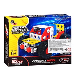 Конструктор металлический "Гоночная машина" (90 дет.) в коробке