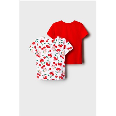 Фуфайка трикотажная для девочек (футболка), 2 шт в комплекте PLAYTODAY, 1242814