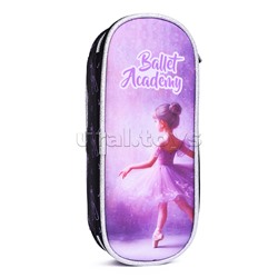 Пенал "Ballet Academy" 21x8x5 см, овальный для 50 предметов, с внутренним органайзером-створкой, плотный износостойкий полиэстер с водоотталкивающей пропиткой, на молнии
