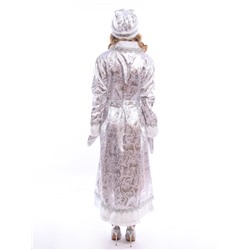 Карнавальный костюм новогодний «Снегурочка», шуба, шапка, варежки, пояс, рост 164, р-р. 52-54