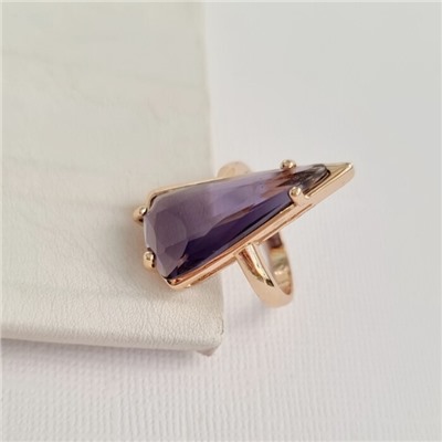 Кольцо 20 р ювелирная бижутерия коллекция "Дубай", покрытие позолота, вставка: фианит, цвет: фиолетовый, арт.414.152-20