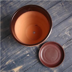 Горшок для цветов «Ленок», 2.5 л, d=19 см, h=18 см, керамический, с поддоном