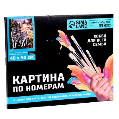 Картина по номерам на холсте с подрамником «Волки», 40×50 см