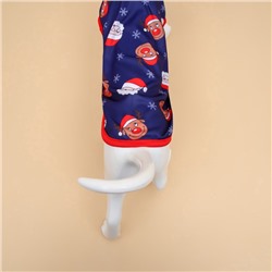 Майка для животных «Новогодняя ночь», размер M (ДС 30, ОШ 30, ОГ 40 см), синяя