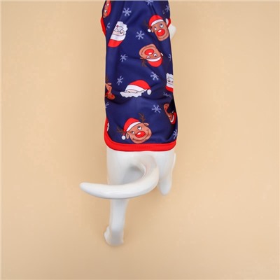 Майка для животных «Новогодняя ночь», размер S (ДС 25, ОШ 25, ОГ 35 см), синяя