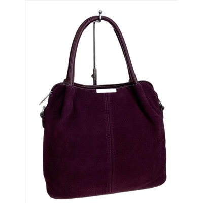 Женская сумка из искусственной кожи и натуральной замши, цвет бордовый
