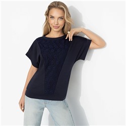 Футболка комбинированная, Всегда иначе (синяя)