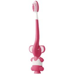 Детская зубная щётка с песочными часиками (розовая)