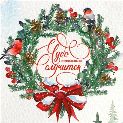 Пакет новогодний подарочный под бутылку, треугольный «Чудо», 13×32×11 см