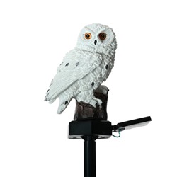 Садовый светильник «Полярная сова», уличный, на солнечной батарее, 45 см, 1 LED, свечение тёплое белое