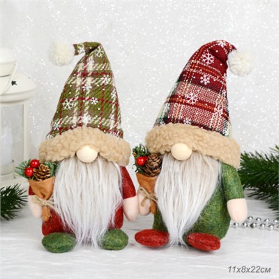 Новогоднее украшение Гном 11x8x22 см / B118 /уп 100/