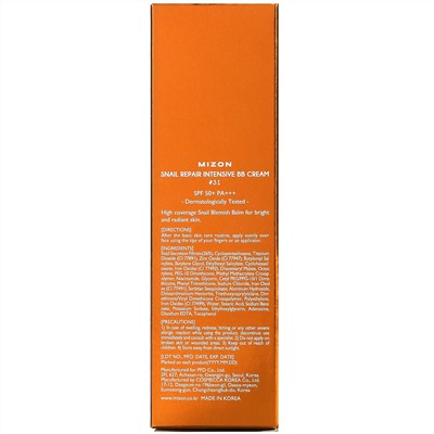 Mizon, Snail Repair Intensive BB Cream, SPF 50+ PA+++, #31, 1.76 oz (50 ml)