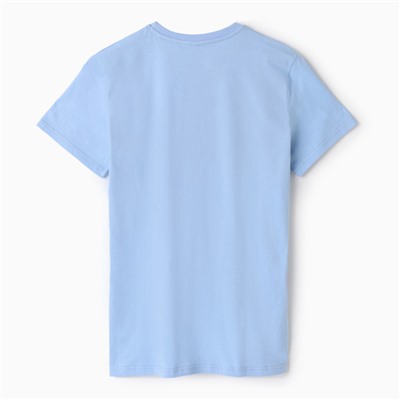 Футболка женская, цвет голубой, размер 52