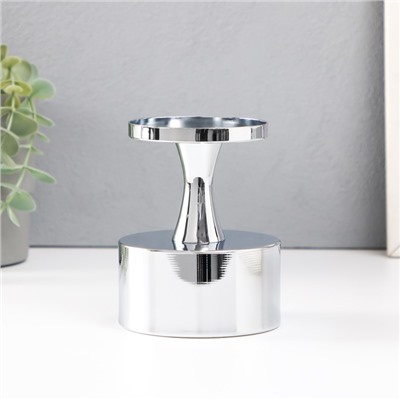 Металлический подсвечник на 1 свечу «Алессио», d=7.5 см, серебро 9×9×12 см