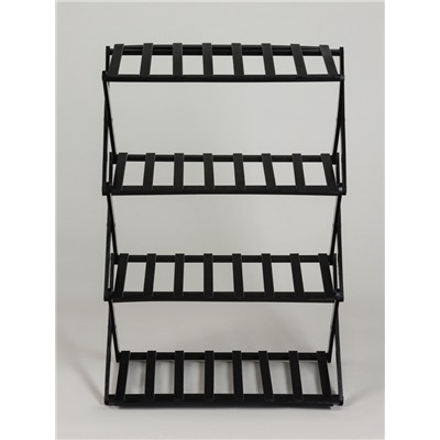 Подставка для цветов Greengo, 4 полки, 50×25×68 см, напольная, бамбук, чёрная
