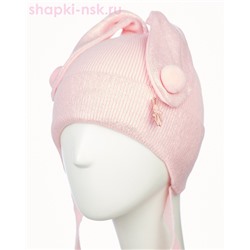 02-87-E Шапка с ушками для девочки флис (48-52)