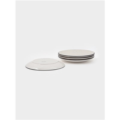 Набор тарелок Доляна Nature, 4 шт., d=27 см, керамика, бежевые