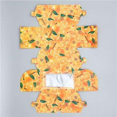 Коробка складная с двусторонним нанесением «Сладкого Нового года» 16×10×10 см