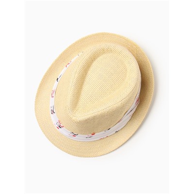 Шляпа мужская MINAKU, размер 58, молочная